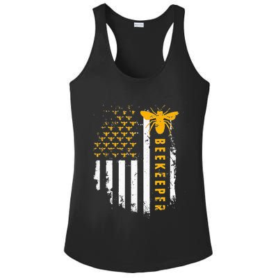Honey Bee Beekeeping Flag US Beekeeper Ladies PosiCharge Competitor Racerback Tank
