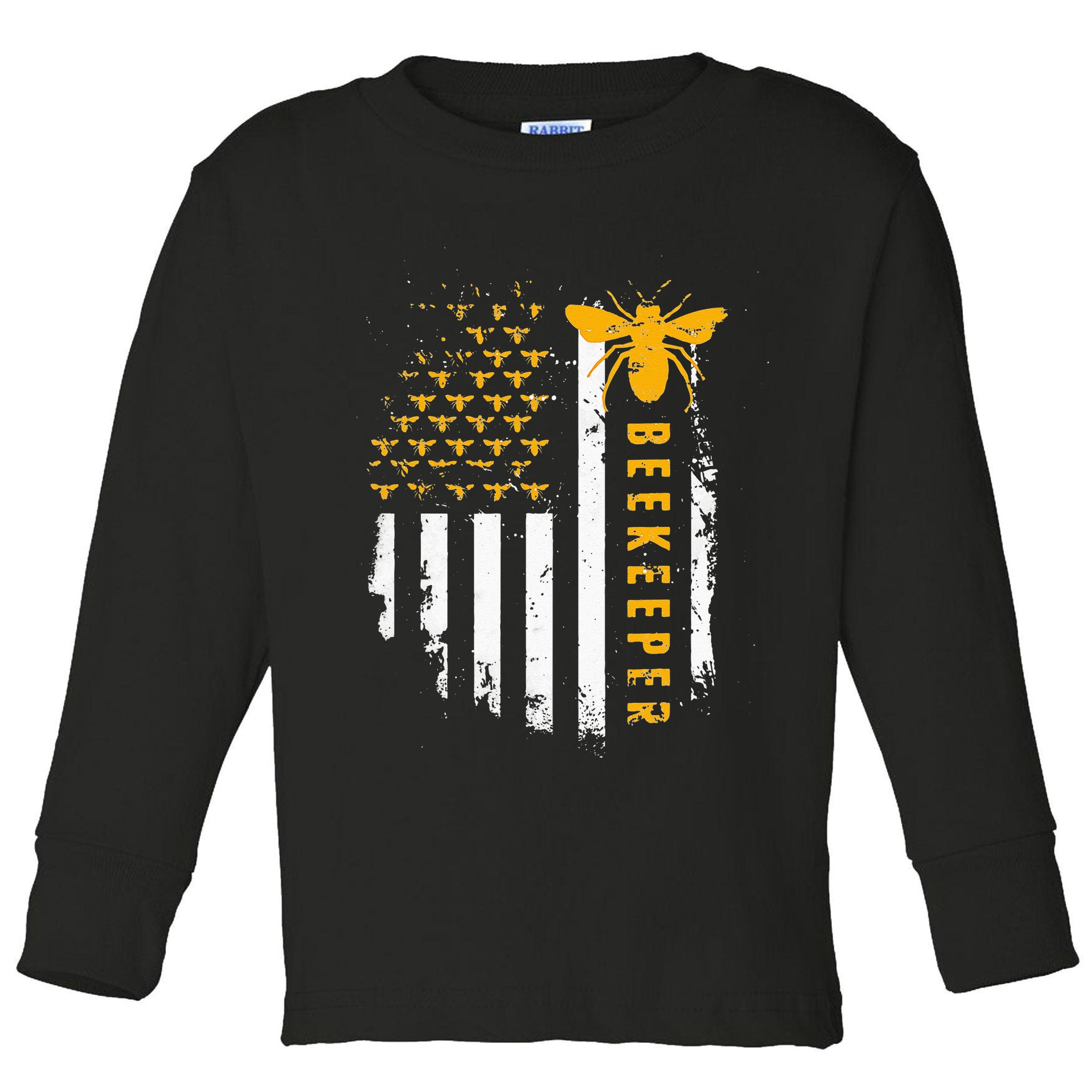 Honey Bee Beekeeping Flag US Beekeeper Toddler Long Sleeve Shirt
