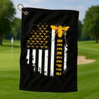 Honey Bee Beekeeping Flag US Beekeeper Golf Towel