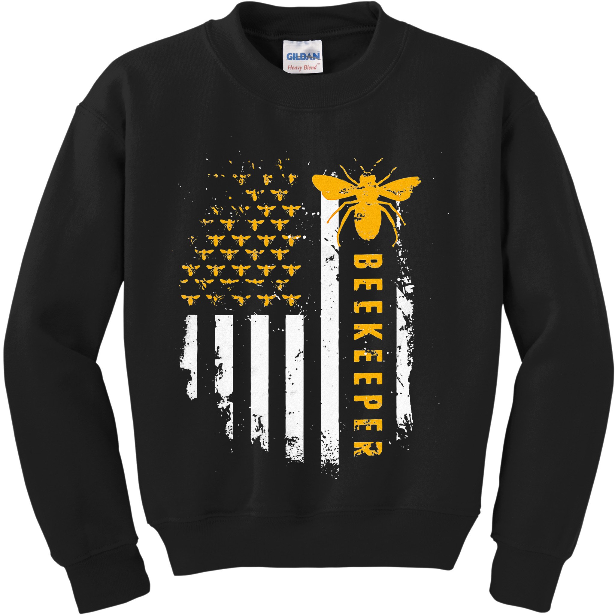 Honey Bee Beekeeping Flag US Beekeeper Kids Sweatshirt