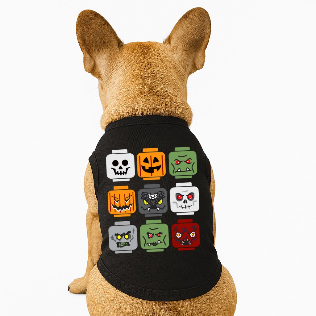 Halloween Building Brick Head Pumpkin Ghost Zombie Friends Doggie Tank