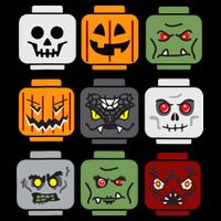 Halloween Building Brick Head Pumpkin Ghost Zombie Friends Cooling Performance Crew T-Shirt
