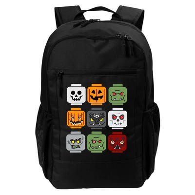 Halloween Building Brick Head Pumpkin Ghost Zombie Friends Backpack