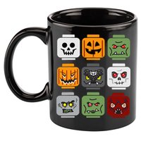 Halloween Building Brick Head Pumpkin Ghost Zombie Friends 11oz C Handle Ceramic Mug