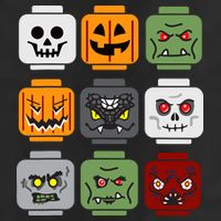 Halloween Building Brick Head Pumpkin Ghost Zombie Friends 11oz C Handle Ceramic Mug