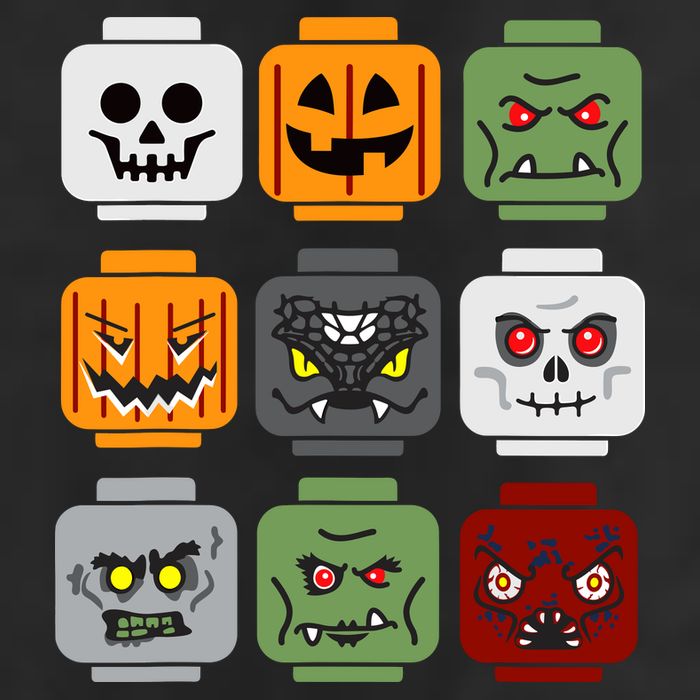 Halloween Building Brick Head Pumpkin Ghost Zombie Friends 11oz C Handle Ceramic Mug