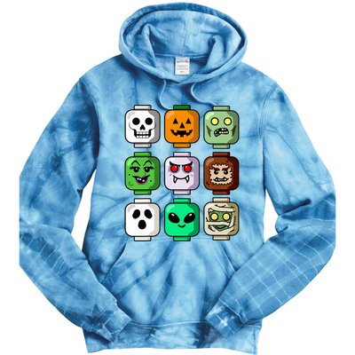 Halloween Building Brick Head Pumpkin Ghost Zombie Boy Tie Dye Hoodie