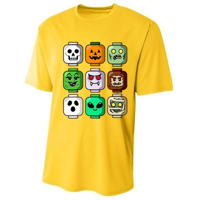 Halloween Building Brick Head Pumpkin Ghost Zombie Boy Performance Sprint T-Shirt