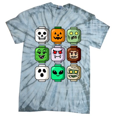 Halloween Building Brick Head Pumpkin Ghost Zombie Boy Tie-Dye T-Shirt