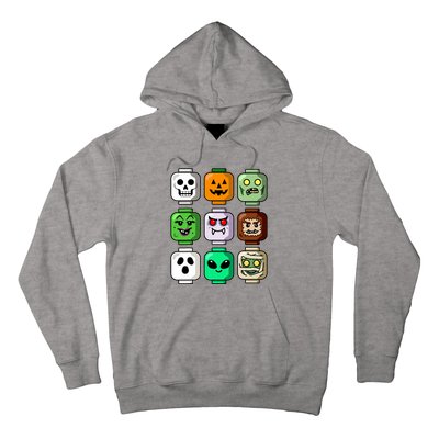 Halloween Building Brick Head Pumpkin Ghost Zombie Boy Hoodie