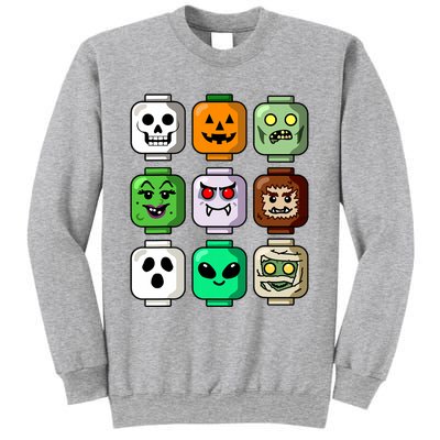 Halloween Building Brick Head Pumpkin Ghost Zombie Boy Sweatshirt