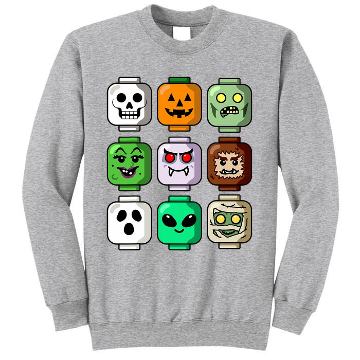 Halloween Building Brick Head Pumpkin Ghost Zombie Boy Sweatshirt