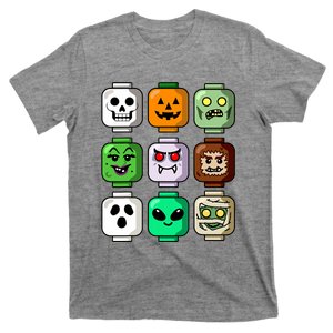 Halloween Building Brick Head Pumpkin Ghost Zombie Boy T-Shirt