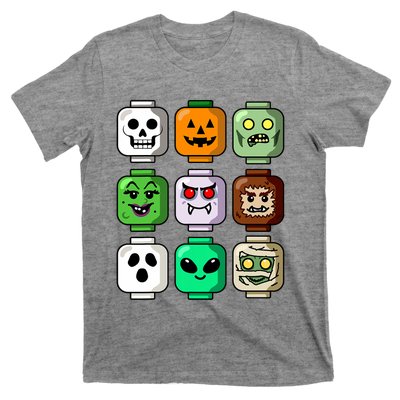 Halloween Building Brick Head Pumpkin Ghost Zombie Boy T-Shirt