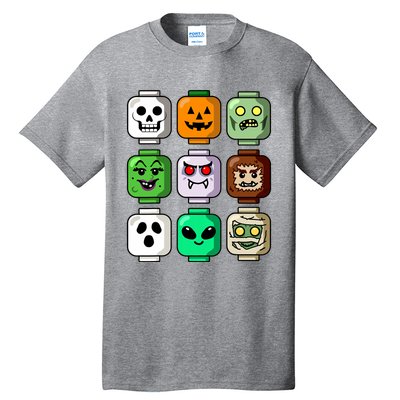 Halloween Building Brick Head Pumpkin Ghost Zombie Boy Tall T-Shirt