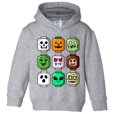 Halloween Building Brick Head Pumpkin Ghost Zombie Boy Toddler Hoodie