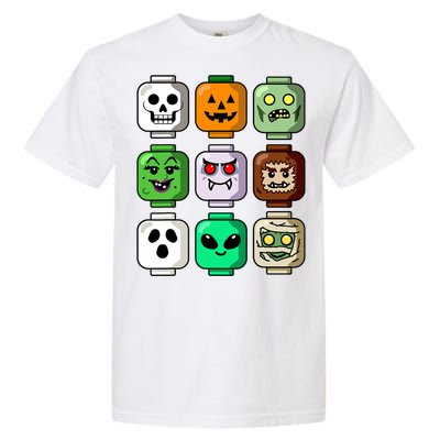 Halloween Building Brick Head Pumpkin Ghost Zombie Boy Garment-Dyed Heavyweight T-Shirt