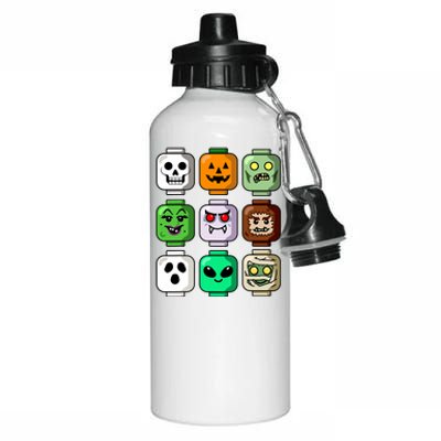 Halloween Building Brick Head Pumpkin Ghost Zombie Boy Aluminum Water Bottle