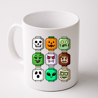 Halloween Building Brick Head Pumpkin Ghost Zombie Boy Coffee Mug