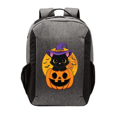 Halloween Black Cat Witch Hat Pumpkin Vector Backpack