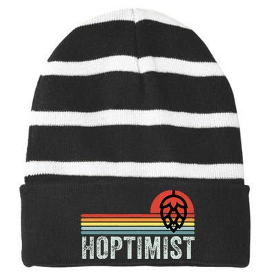 Home Brew Craft Beer Vintage Striped Beanie with Solid Band