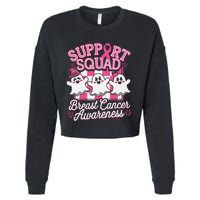 Halloween Breast Cancer Awareness Chemotherapy Pin.K Ribbon Cropped Pullover Crew