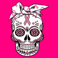 Halloween Breast Cancer Awareness Ribbon Skull Skeleton Sweatshirt
