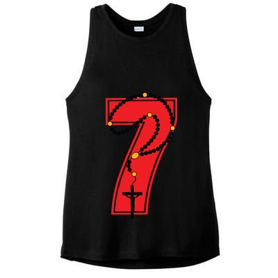 Harrison Butker Christian Football Player Number 7 Ladies PosiCharge Tri-Blend Wicking Tank