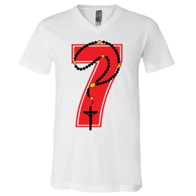 Harrison Butker Christian Football Player Number 7 V-Neck T-Shirt