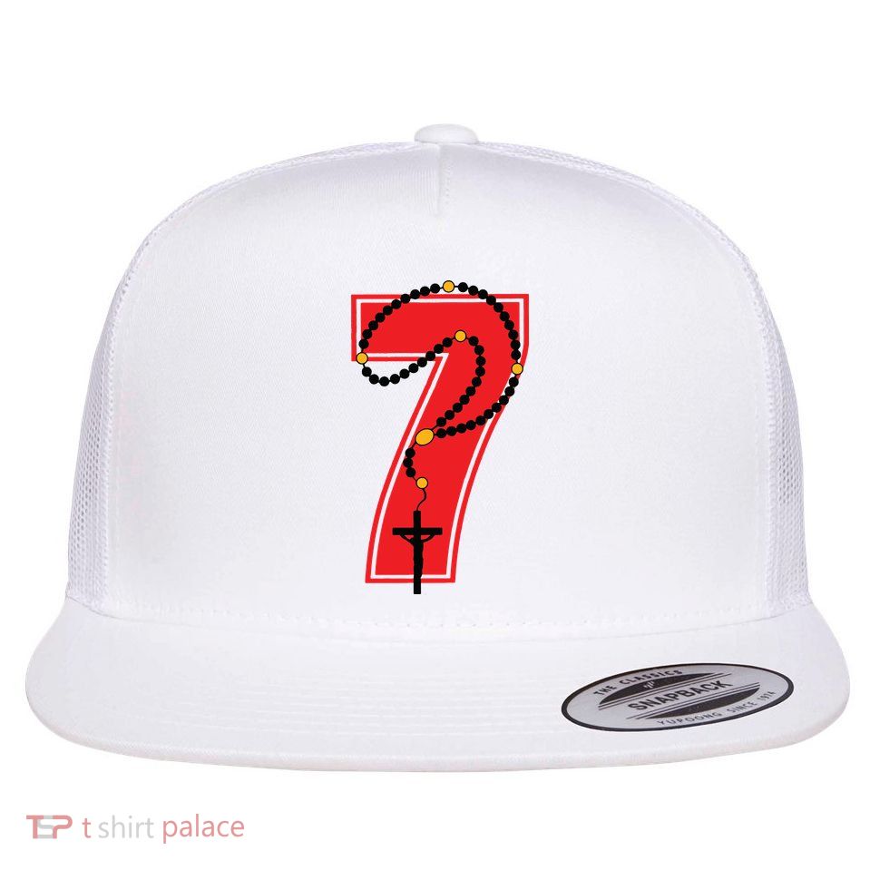 Harrison Butker Christian Football Player Number 7 Flat Bill Trucker Hat