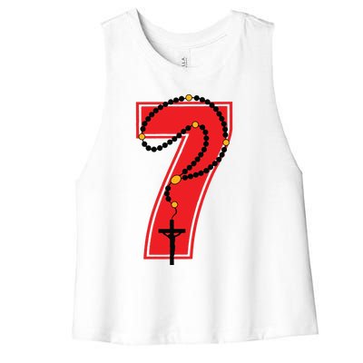 Harrison Butker Christian Football Player Number 7 Women's Racerback Cropped Tank