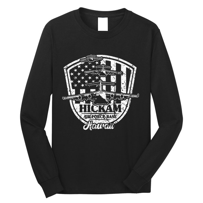 Hickam Base C17 Usaf Pearl Harbor Hawaii Long Sleeve Shirt