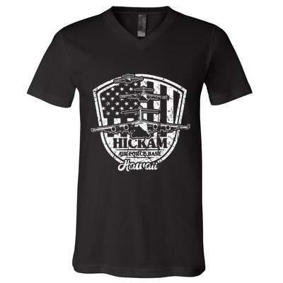 Hickam Base C17 Usaf Pearl Harbor Hawaii V-Neck T-Shirt