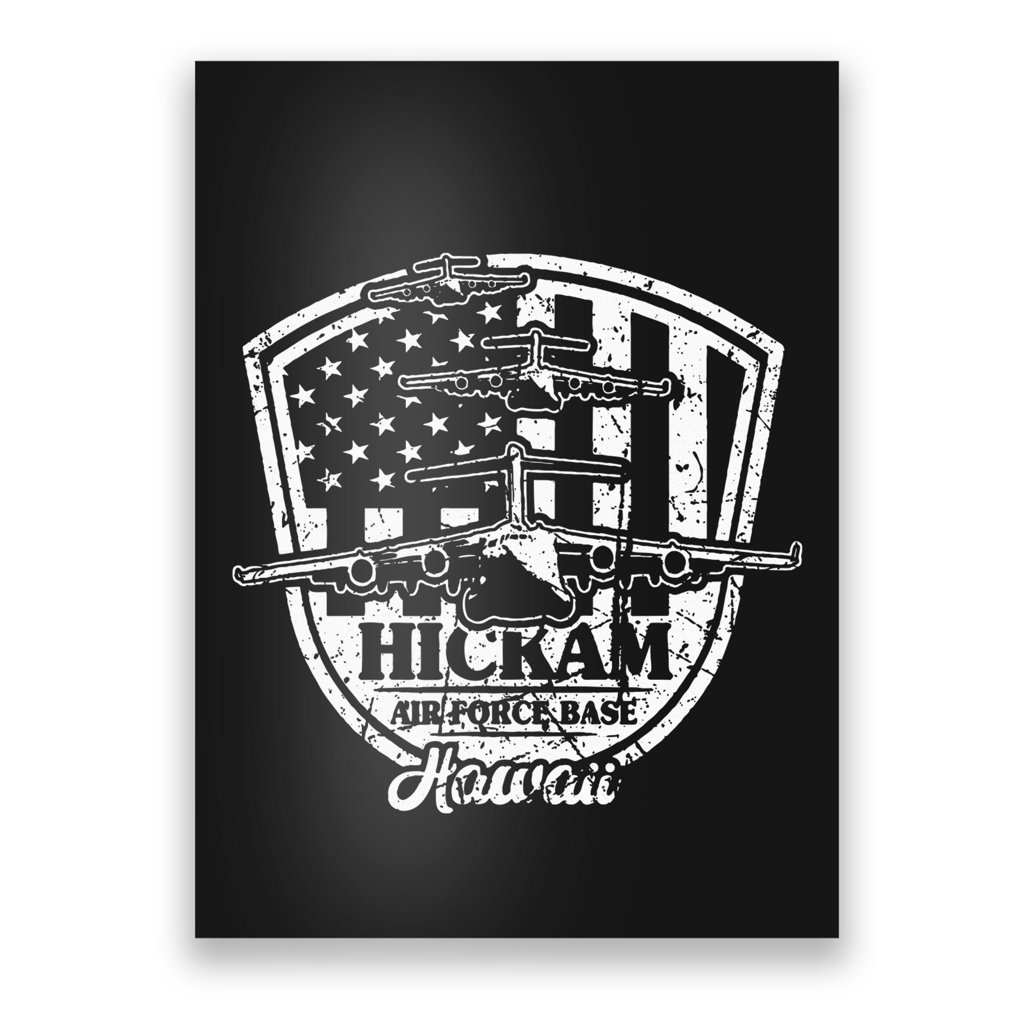Hickam Base C17 Usaf Pearl Harbor Hawaii Poster