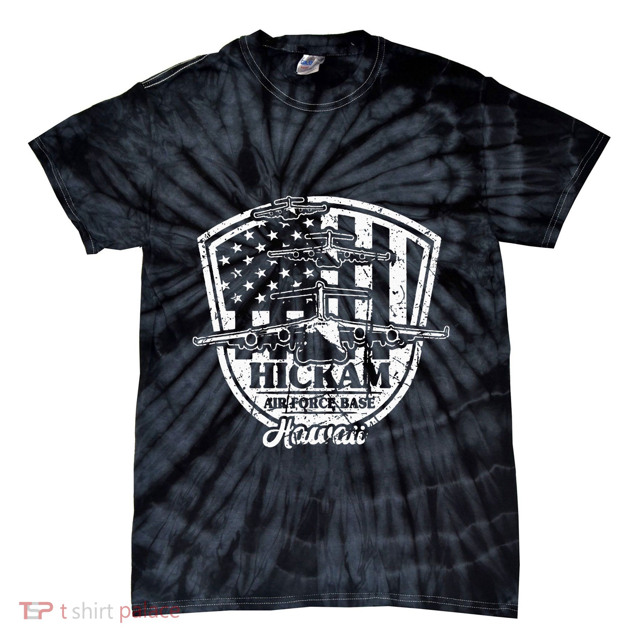 Hickam Base C17 Usaf Pearl Harbor Hawaii Tie-Dye T-Shirt