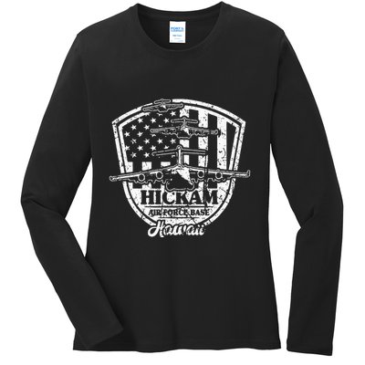 Hickam Base C17 Usaf Pearl Harbor Hawaii Ladies Long Sleeve Shirt