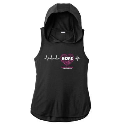 Hope Breast Cancer Awareness Ladies PosiCharge Tri-Blend Wicking Draft Hoodie Tank