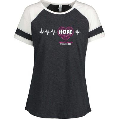 Hope Breast Cancer Awareness Enza Ladies Jersey Colorblock Tee