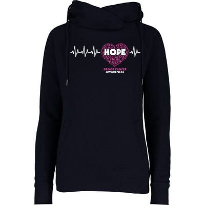 Hope Breast Cancer Awareness Womens Funnel Neck Pullover Hood