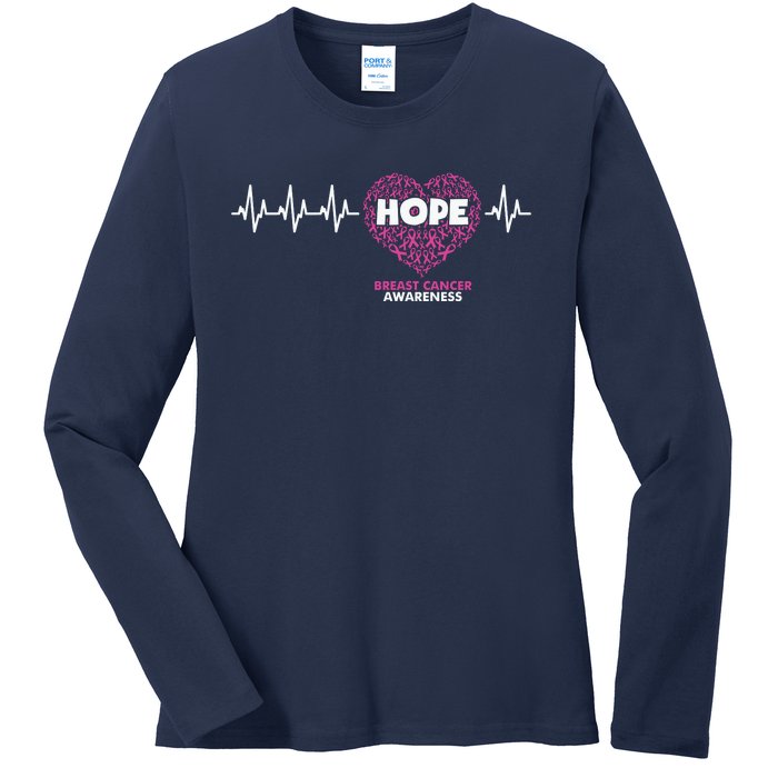 Hope Breast Cancer Awareness Ladies Long Sleeve Shirt