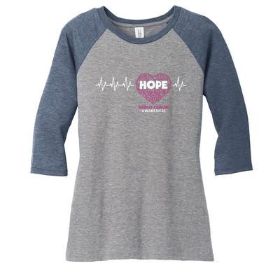 Hope Breast Cancer Awareness Women's Tri-Blend 3/4-Sleeve Raglan Shirt