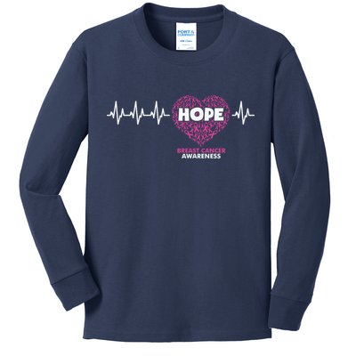 Hope Breast Cancer Awareness Kids Long Sleeve Shirt