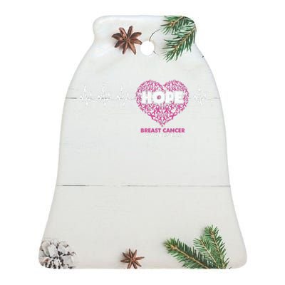 Hope Breast Cancer Awareness Ceramic Bell Ornament