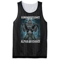 Human By Chance Alpha By Choice Cool Funny Alpha Wolf Meme Mesh Reversible Basketball Jersey Tank