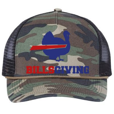 Happy Billsgiving Chicken Football Thanksgiving Retro Rope Trucker Hat Cap