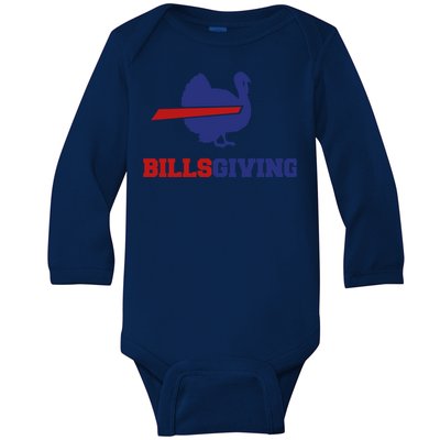 Happy Billsgiving Chicken Football Thanksgiving Baby Long Sleeve Bodysuit