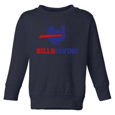 Happy Billsgiving Chicken Football Thanksgiving Toddler Sweatshirt