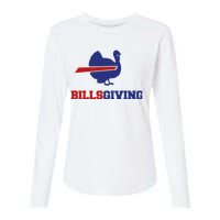 Happy Billsgiving Chicken Football Thanksgiving Womens Cotton Relaxed Long Sleeve T-Shirt