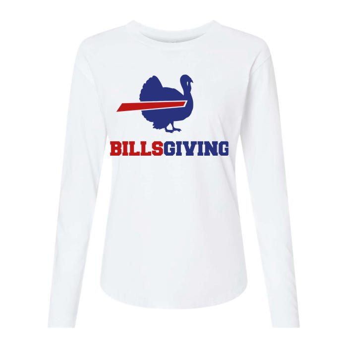 Happy Billsgiving Chicken Football Thanksgiving Womens Cotton Relaxed Long Sleeve T-Shirt