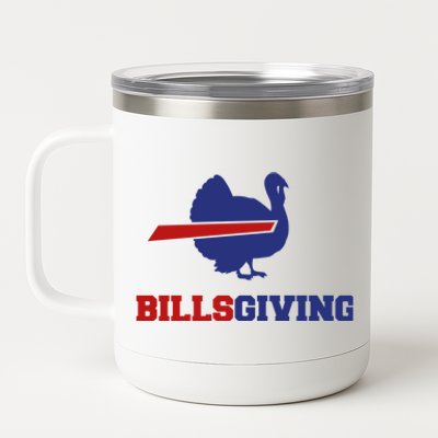 Happy Billsgiving Chicken Football Thanksgiving 12 oz Stainless Steel Tumbler Cup